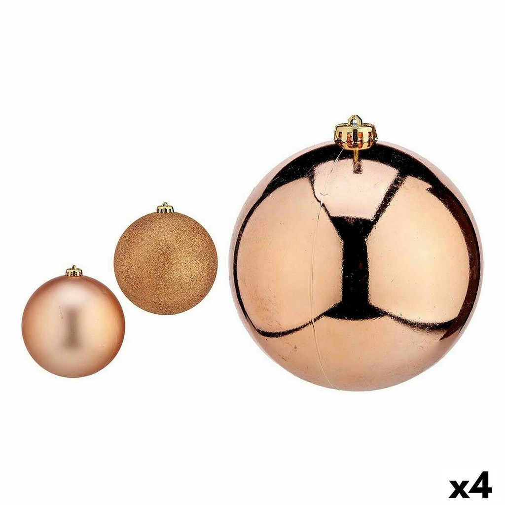 Set de Bolas de Navidad Krist+ 00749 Cobre Plástico (4 Unidades)