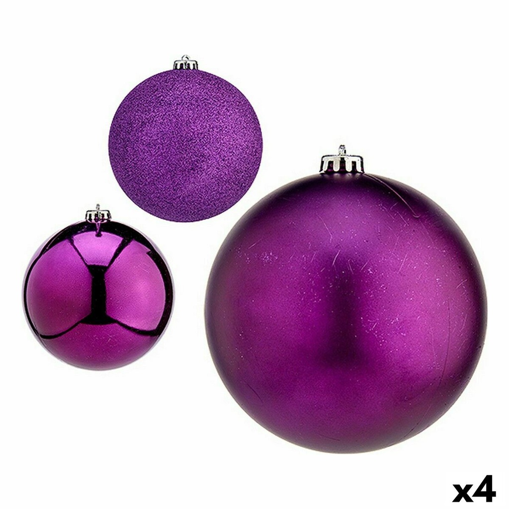 Set de Bolas de Navidad Krist+ 00833 Morado Plástico Ø 15 cm (4 Unidades)