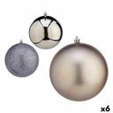 Set de Bolas de Navidad Krist+ 00822 Plateado Plástico Ø 12 cm (6 Unidades)