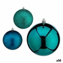 Set de Bolas de Navidad Krist+ 00829 Azul Plástico (16 Unidades)