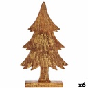 Figura Decorativa Árbol de Navidad Dorado Madera 5 x 39 x 22 cm (6 Unidades)