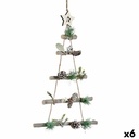 Adorno Navideño Krist+ 95851 Marrón Plateado Madera Plástico Árbol de Navidad 34 x 5 x 65 cm (6 Unidades)