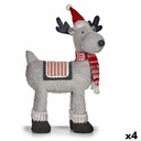 Reno de Navidad Krist+ FG09-PX21385A Blanco Rojo Gris Reno de Navidad 22 x 47 x 45 cm (4 Unidades)