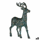 Christmas Reindeer Krist+ R201-068Z-6 Blue Golden Christmas Reindeer 15 x 45 x 30 cm Glitter (8 Units)
