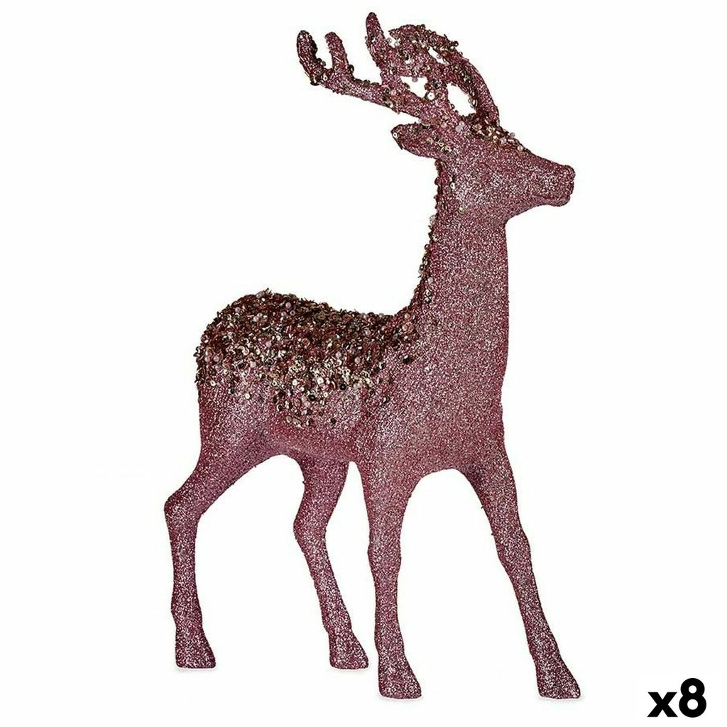 Christmas Reindeer Krist+ 7059/18-WDP2-2 Pink Christmas Reindeer 15 x 45 x 30 cm (8 Units)