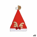 Father Christmas Hat Krist+ K1912233 Red Golden Reindeer 28 x 2 x 39 cm (12 Units)