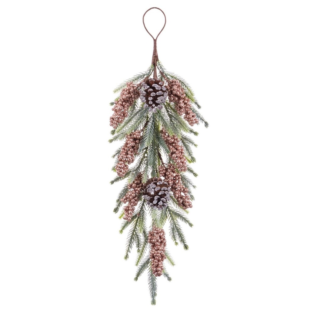 Door Hanger Multicolour Copper Plastic Pineapples Christmas 63 cm 20 X 9 X 63 CM
