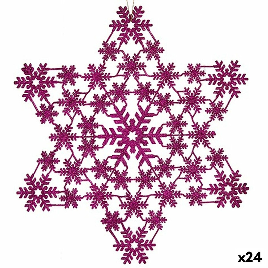 Adorno Navideño Estrella Fucsia 29 x 0,1 x 32 cm (24 Unidades)