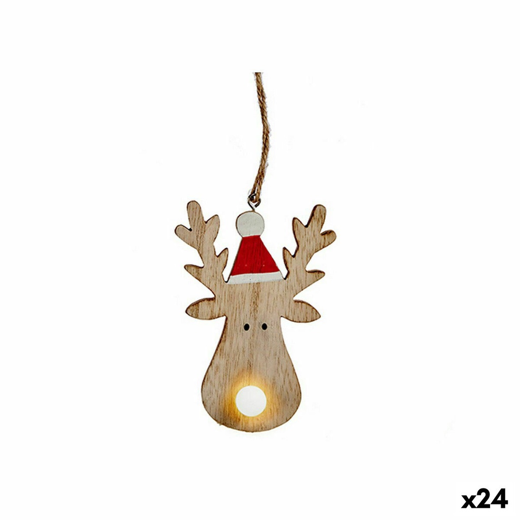 Adorno Navideño Reno Marrón Madera 7,5 x 2,5 x 17 cm (24 Unidades)