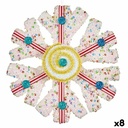 Christmas bauble Krist+ 64815312 White Red Snowflakes 17 x 6 x 17 cm (8 Units)