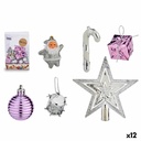 Christmas Decorations Set Krist+ 95442 Purple Silver PVC (12 Units)