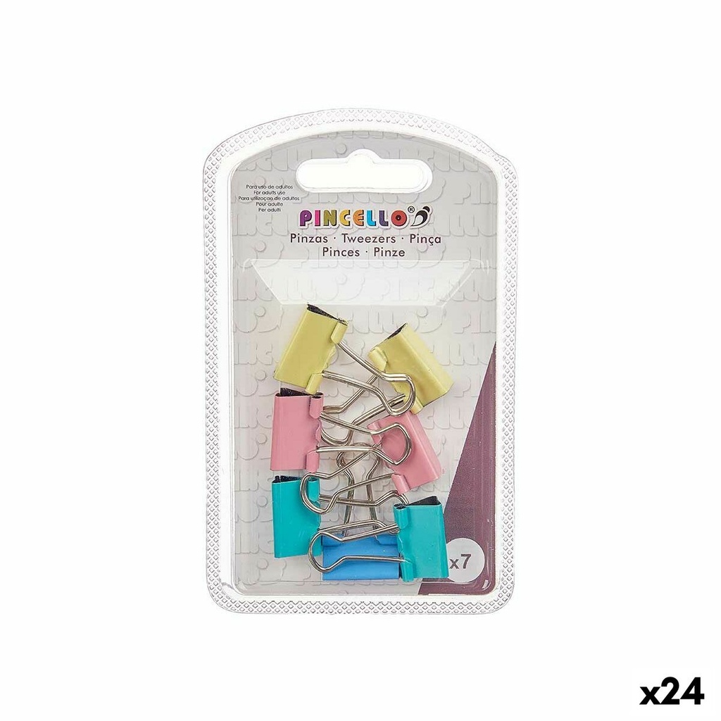 Pinzas Pincello 387 Multicolor Metal Clip Pequeño (24 Unidades)