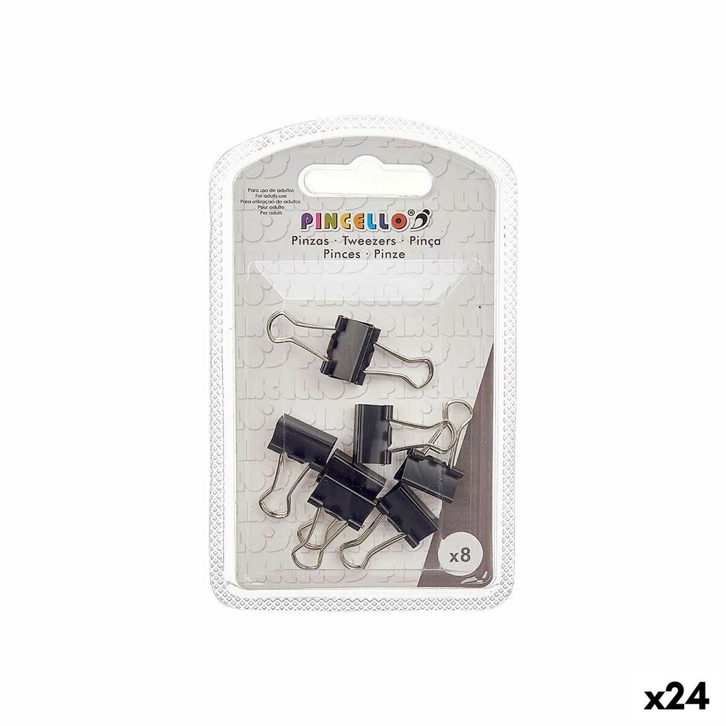 Clamps Pincello 390 Black Metal Clip Small (24 Units)