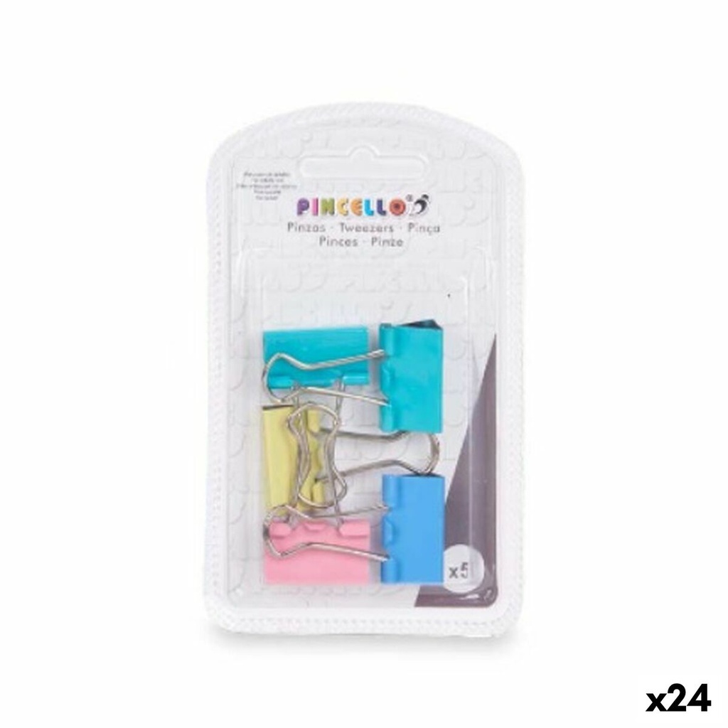 Clamps Pincello 388 Multicolour Metal Clip Medium (24 Units)