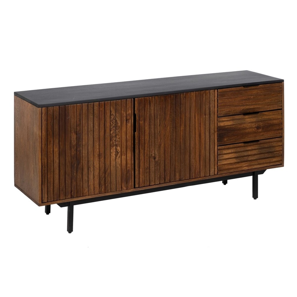 Aparador ABNER Marrón Negro Hierro Madera de mango 160 x 40 x 75 cm