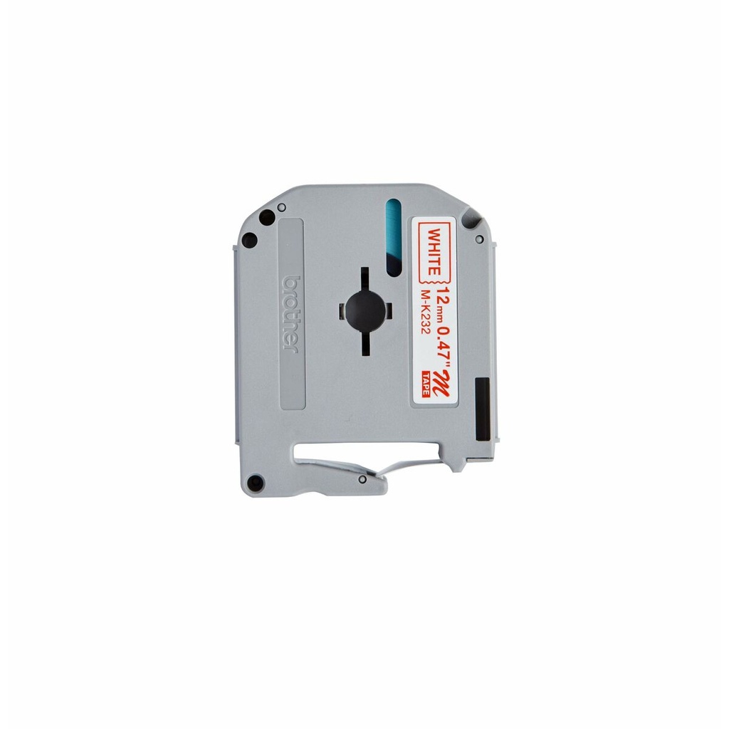 Cinta Laminada para Rotuladoras Brother M-K232B Blanco Rojo/Blanco 12 mm