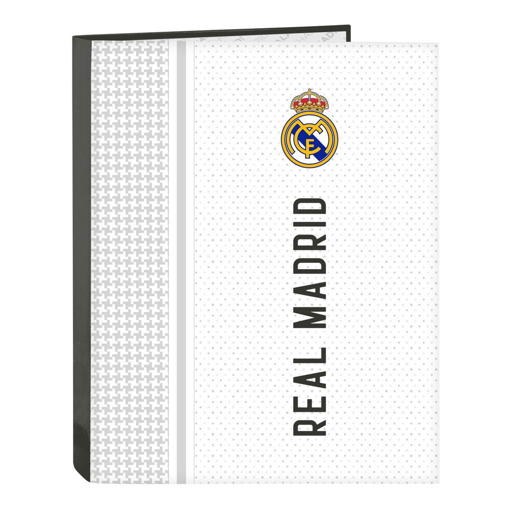 Carpeta de anillas Real Madrid C.F. Blanco Gris A4 26.5 x 33 x 4 cm