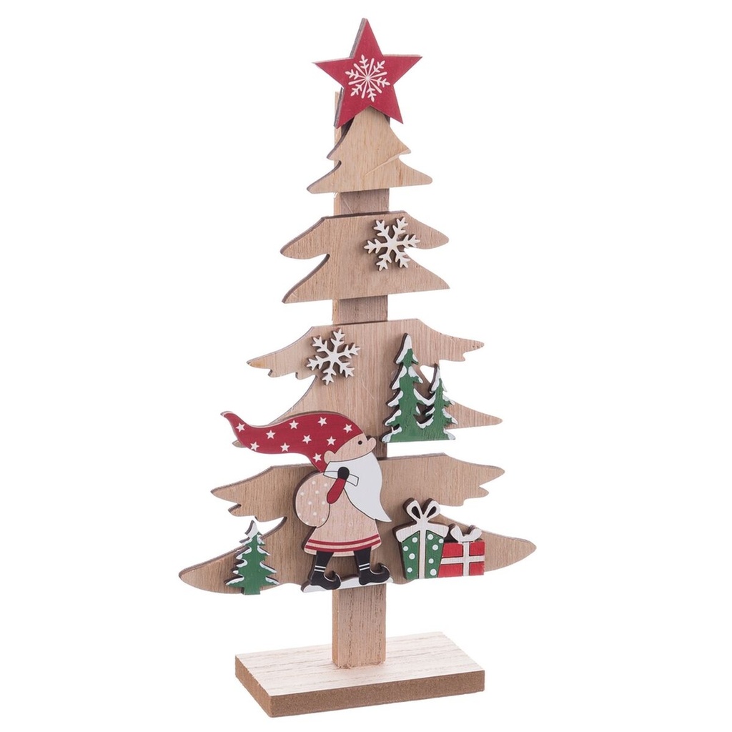 Christmas Tree Multicolour Wood 14,5 X 5 X 26 CM