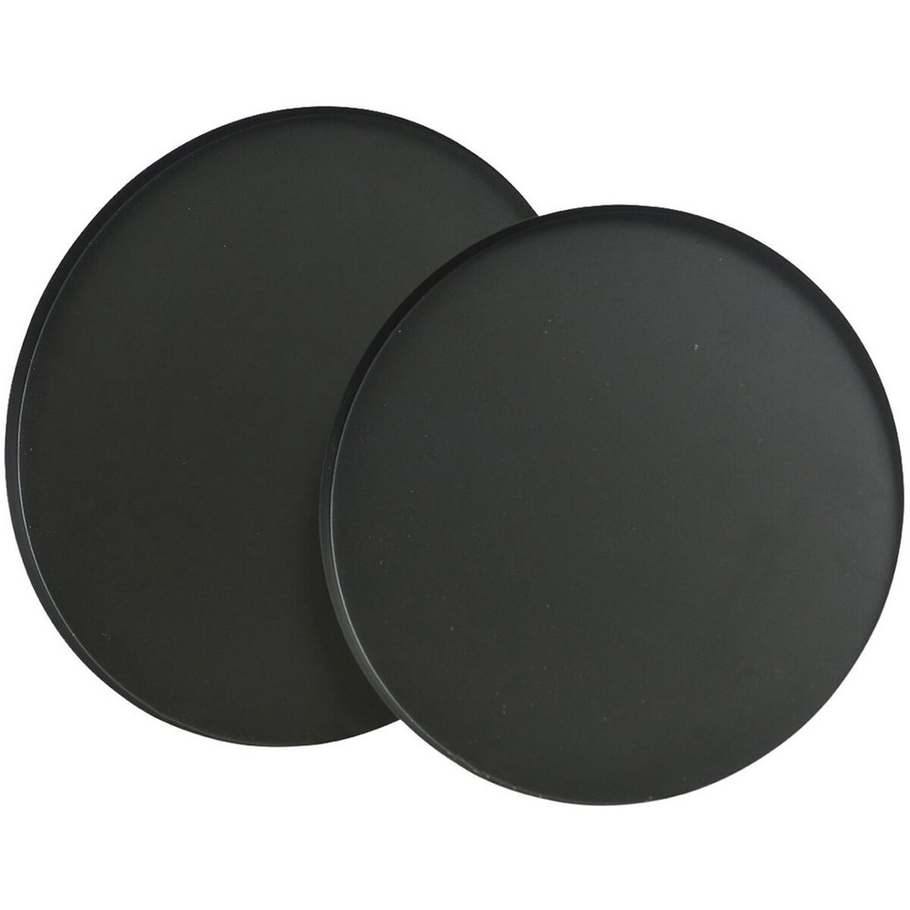 Juego de Bandejas Lifetime Negro mate Ø 35 cm 2 Unidades
