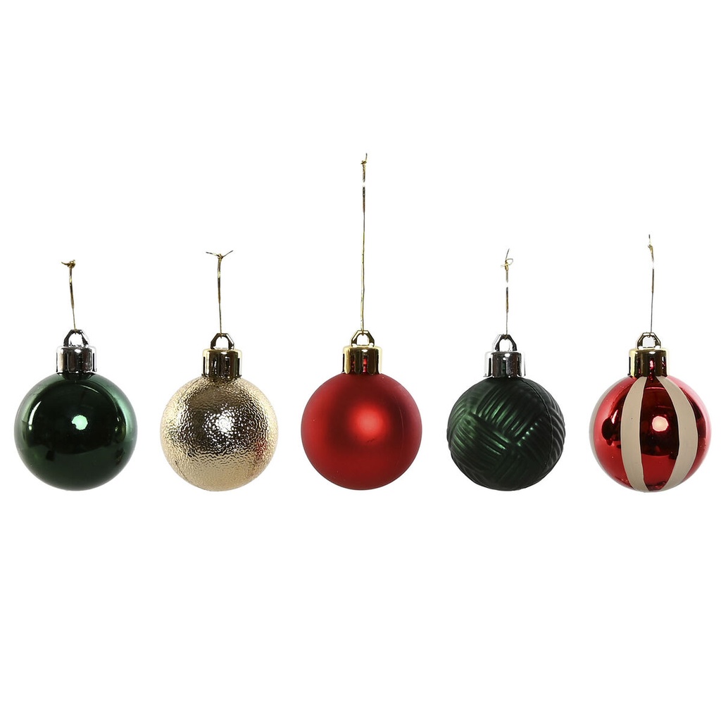 Bolas de Navidad Home ESPRIT Rojo Verde Polietileno 27 x 4 x 26 cm (20 Piezas)
