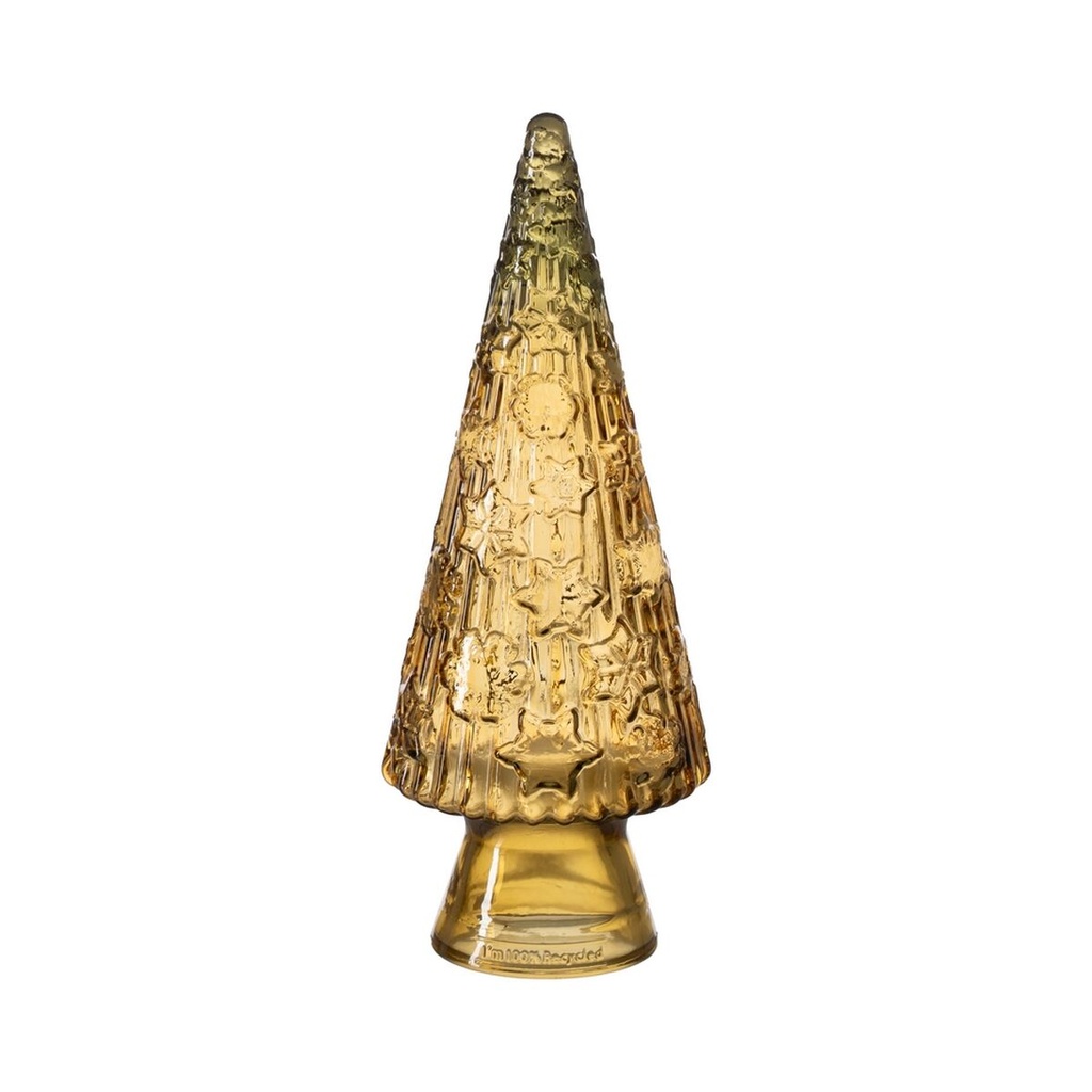 Christmas Tree Yellow Glass 13 x 13 x 34 cm