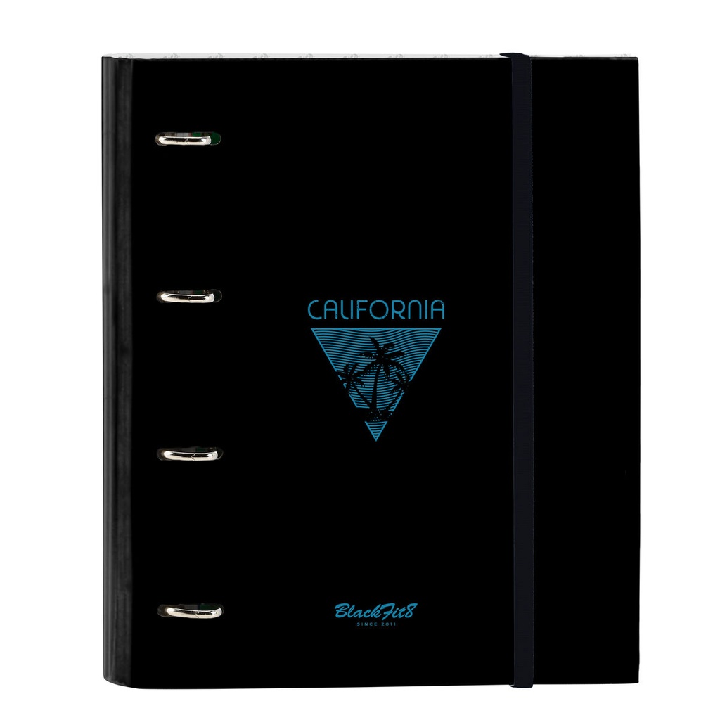 Carpeta de anillas BlackFit8 California Azul Negro 27 x 32 x 3.5 cm