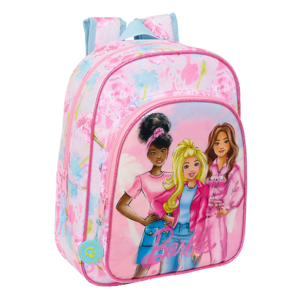 School Bag Barbie Painterly Pink Sky blue 26 x 34 x 11 cm