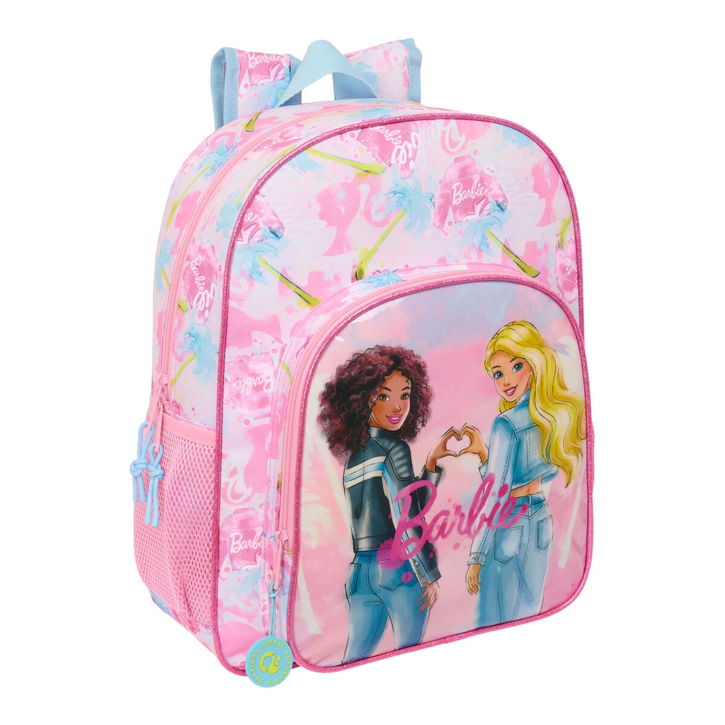 School Bag Barbie Painterly Pink Sky blue 32 x 38 x 12 cm