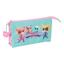 Holdall SuperKitties Pink Turquoise 22 x 12 x 3 cm
