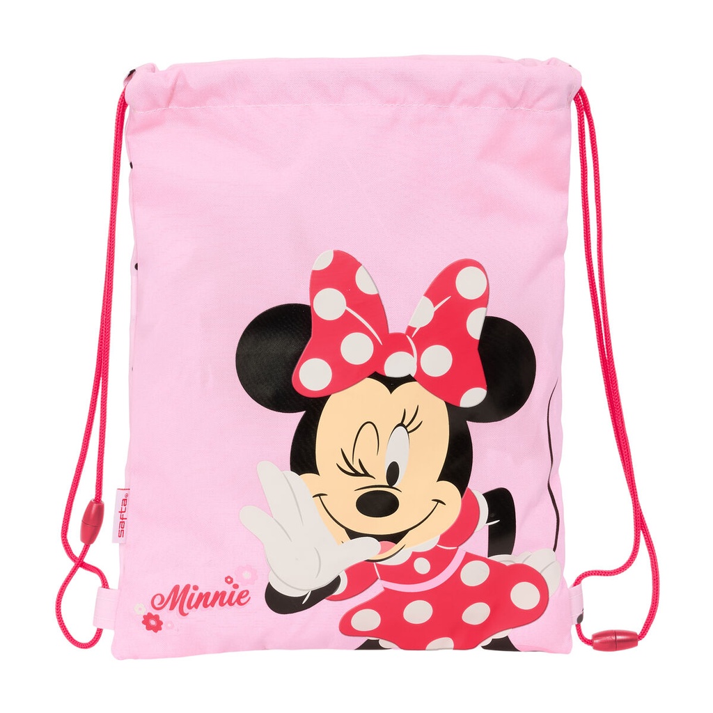 Bolsa Mochila con Cuerdas Minnie Mouse Naive Rosa 26 x 34 x 1 cm