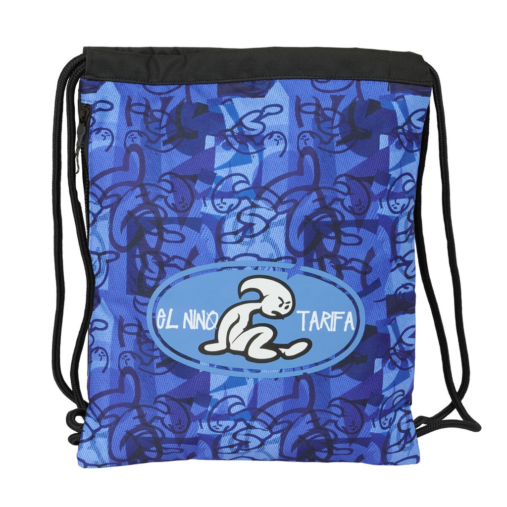 Bolsa Mochila con Cuerdas El Niño Roller Azul Negro 35 x 40 x 1 cm