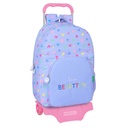 School Rucksack with Wheels Benetton Lila Lilac 30 x 46 x 14 cm