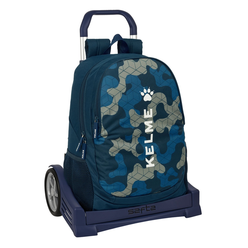School Rucksack with Wheels Kelme Epic Navy Blue 32 x 44 x 16 cm