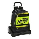 School Rucksack with Wheels Nerf Neon Black Lime (31 x 44 x 17 cm)