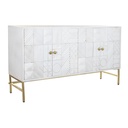 Aparador DKD Home Decor Blanco Latón Madera de mango 157 x 43 x 84 cm 153 x 43 x 84 cm Rombos