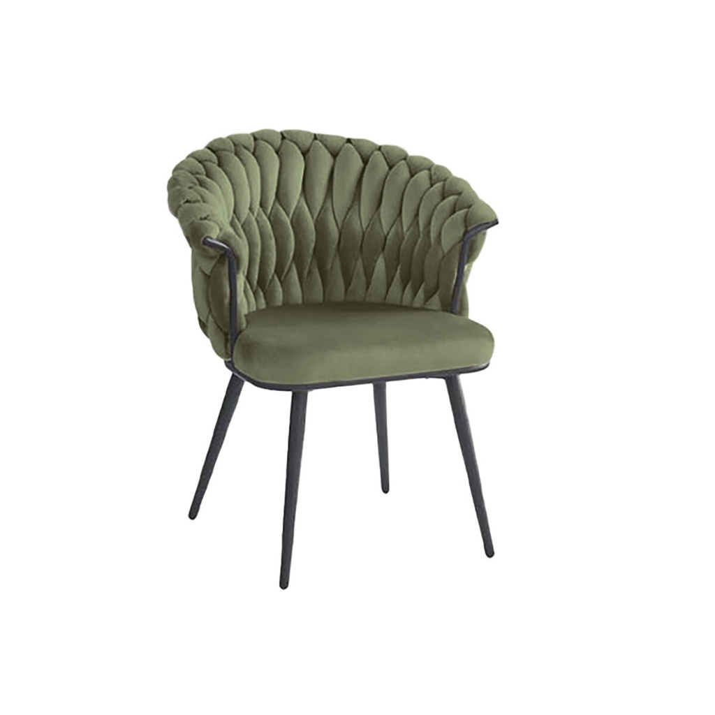 Chair DKD Home Decor Black Green Polyester Velvet Metal 66 x 60 x 84 cm