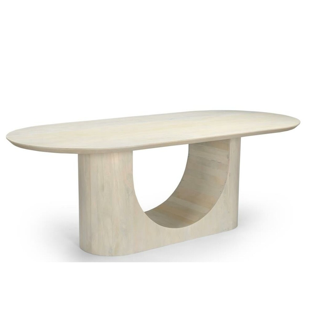 Mesa de Comedor Home ESPRIT Blanco Madera de mango 220 x 100 x 76 cm