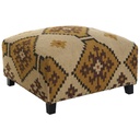 Footrest Home ESPRIT Beige Mustard 80 x 80 x 44 cm