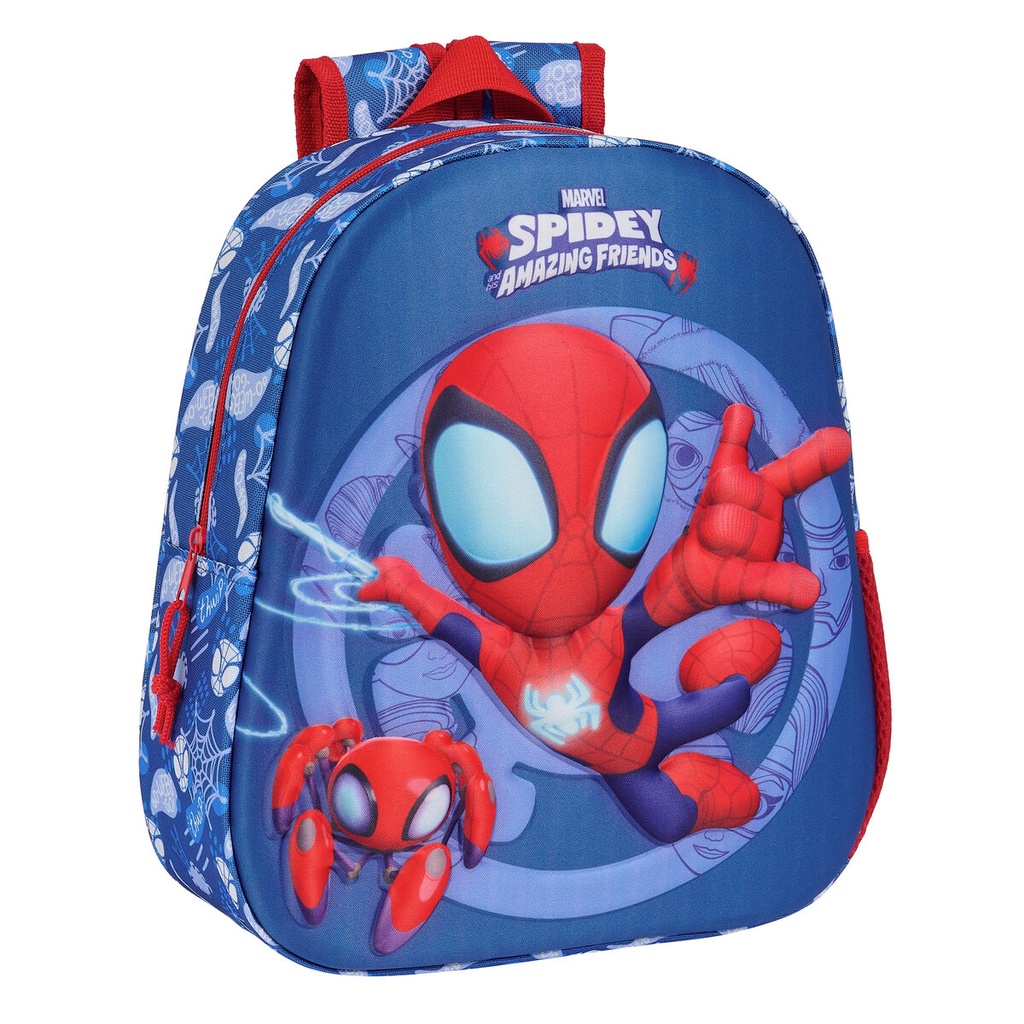 Mochila Escolar 3D Spider-Man Rojo Azul marino 27 x 33 x 10 cm