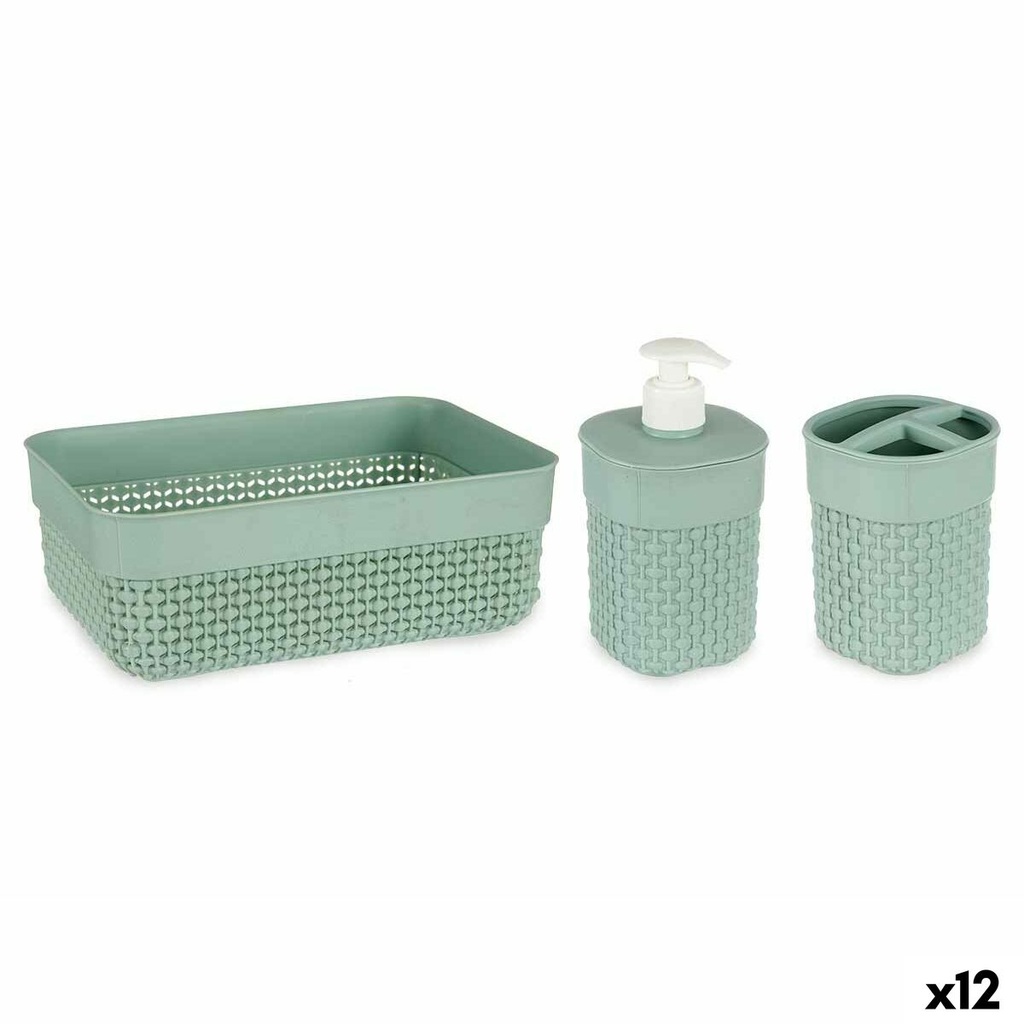 Bath Set Berilo PP-107-3 Green Plastic (12 Units)