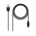 USB A to USB C Cable NANOCABLE 10.01.210 Black