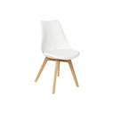 Silla DKD Home Decor Blanco Natural Polipropileno Madera de haya 48 x 55 x 83 cm