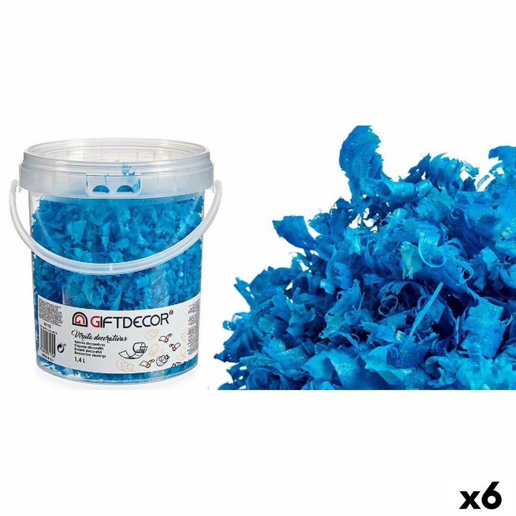 Decorative Shavings Gift Decor VIRUTA-AZUL CL Light Blue 1,4 L (6 Units)