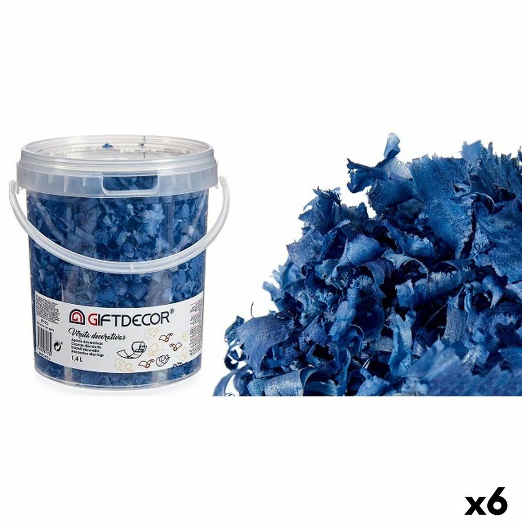 Decorative Shavings Gift Decor VIRUTA-AZUL OSC Dark blue 1,4 L (6 Units)