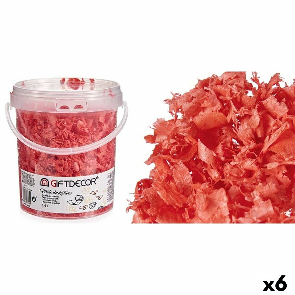 Decorative Shavings Gift Decor VIRUTA-ROSA Coral 1,4 L (6 Units)