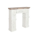Frontal de chimenea Home ESPRIT Blanco Natural Abeto Madera MDF 120 x 29,5 x 116 cm