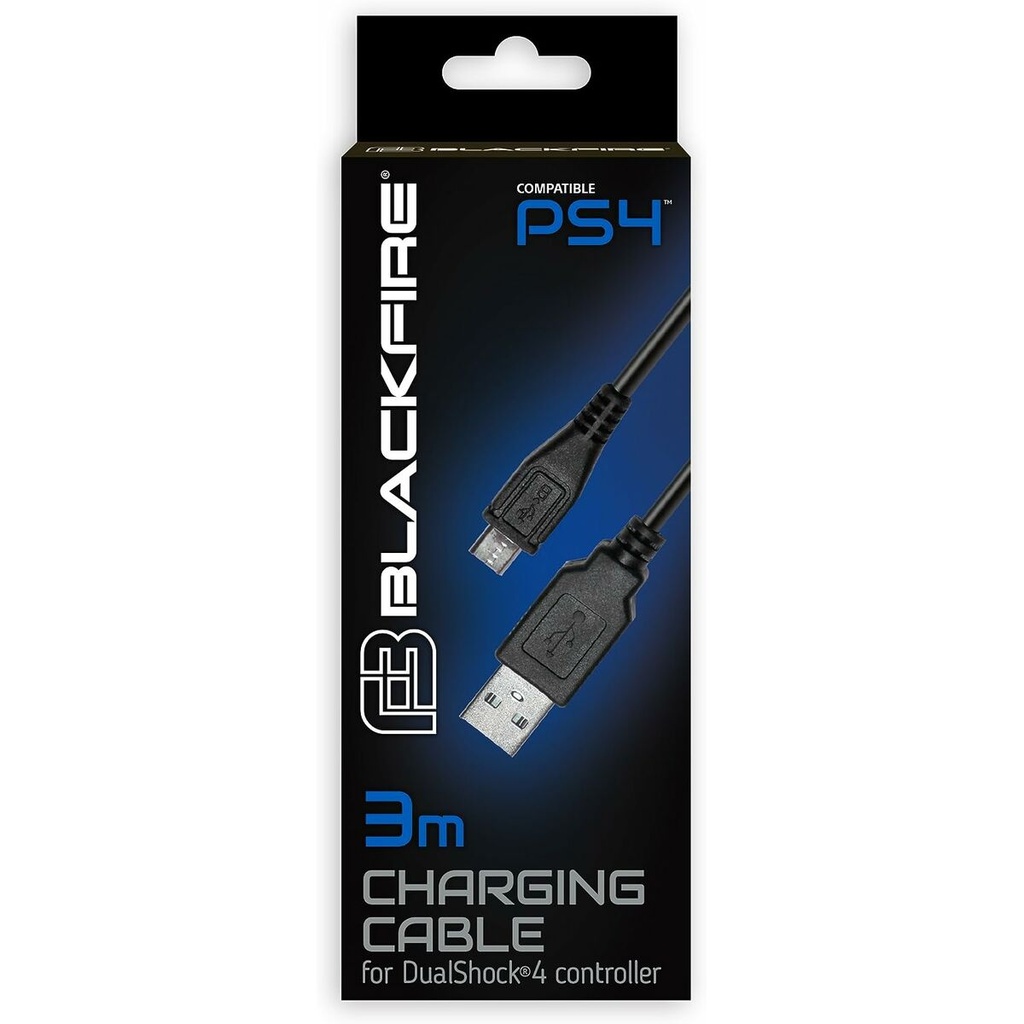 Cable USB a micro USB Blackfire PS4 Negro