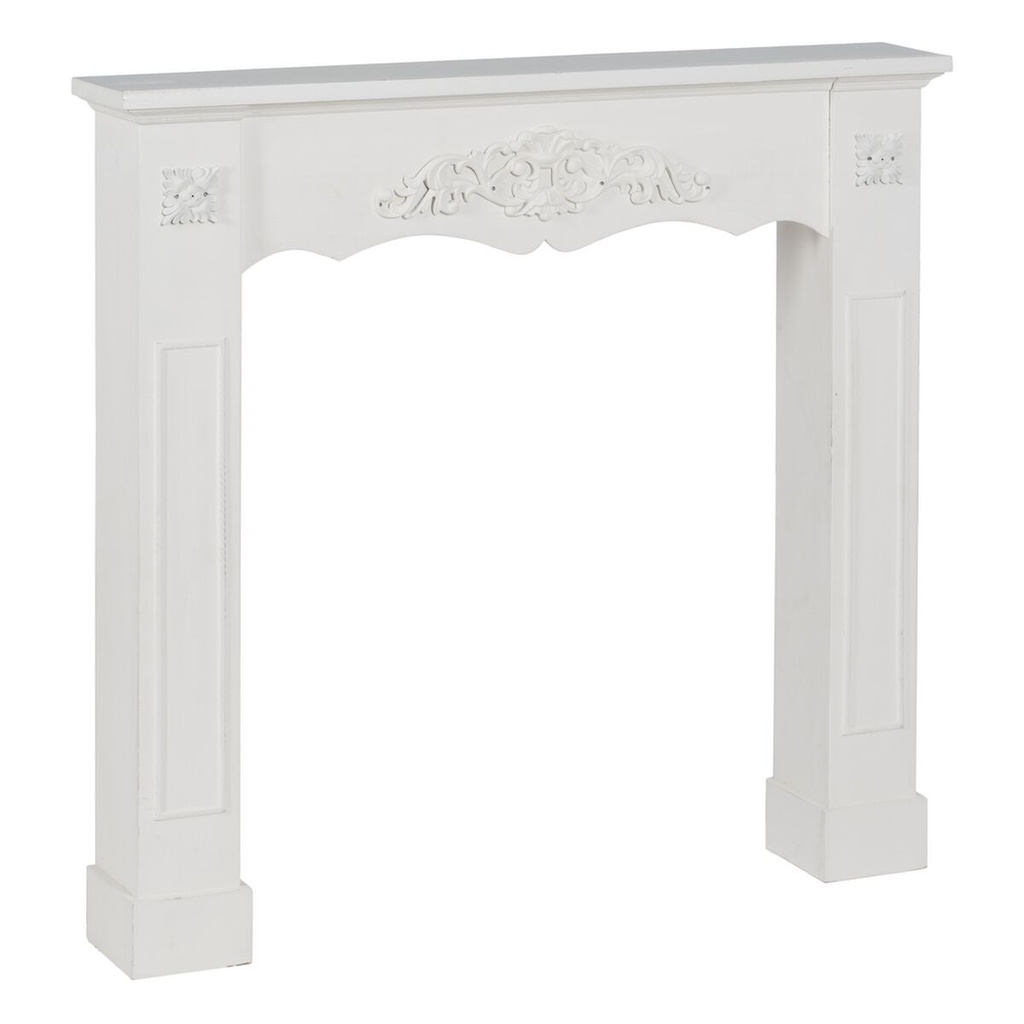 Frontal de chimenea Blanco Madera de abeto Madera MDF 105 x 17 x 103 cm