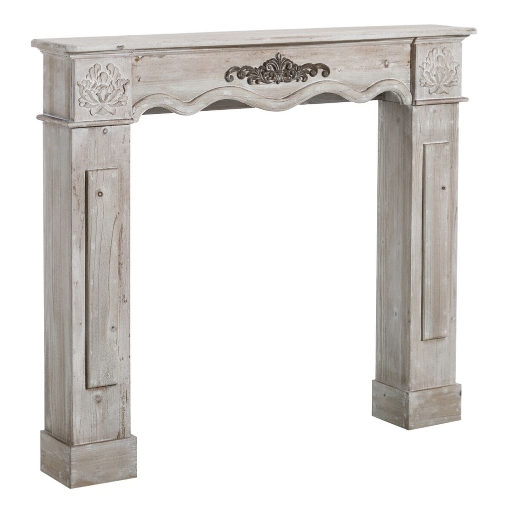 Frontal de chimenea Blanco Madera de abeto Madera MDF 116 x 20 x 102 cm 82 x 77 cm