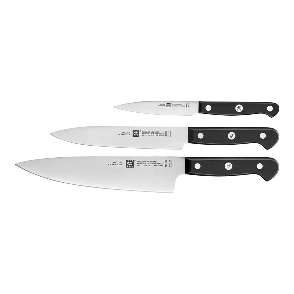 Set de Cuchillos Zwilling 36130-003-0 Negro Acero Plástico Acero forjado (3 Unidades)
